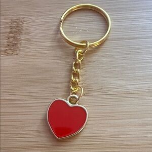 ‼️5/$25‼️ Gold and Red Heart Keychain